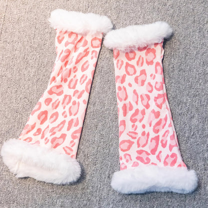 もこもこネコ耳ピンクレオパードセクシーワンピースコスチューム【火華家】