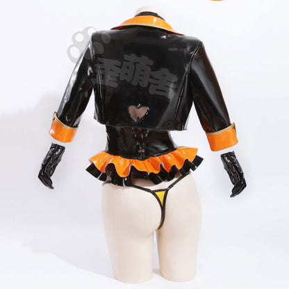 左藤空気ケガレボシ エナメルステージ演出服レオタードコスプレ 紫/ピンク/オレンジ【歪萌舍】
