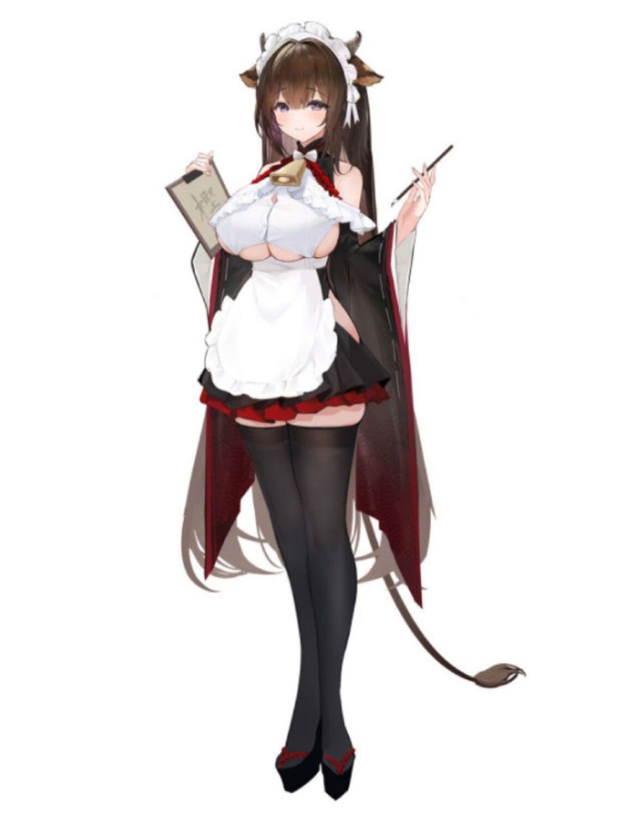 アズールレーン 樫野 セクシー牛のつまずきトラブルメイドコスプレ8点セット 碧藍航線【歪萌舍】NO.129