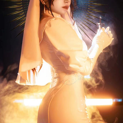 セクシー全身タイツエナメルシスターコスプレセット 白【ChowbieｘCosplay-FM】