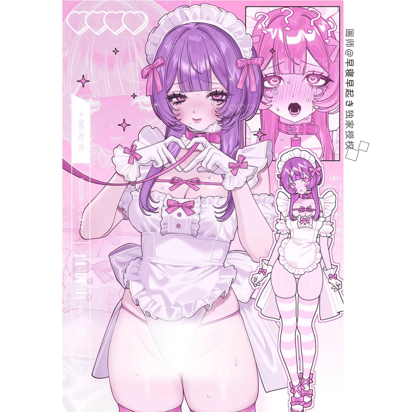 病みかわセクシー地雷系ハイレグメイドレオタードコスプレ7点セット ホワイト 地雷メイド【歪萌舍】