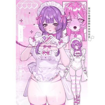 病みかわセクシー地雷系ハイレグメイドレオタードコスプレ7点セット ホワイト 地雷メイド【歪萌舍】
