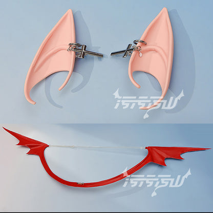 セクシーなサキュバス風エナメルレオタードコスプレセット【汚汚汚山】