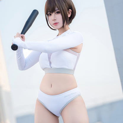 脇下が露になった長袖セクシースポーツウェア ブラック【得体社】