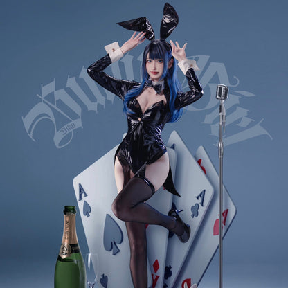 喜多川海夢 エナメルバニーガールコスプレ7点セット セクシーバニーコスプレ【歪萌舍】