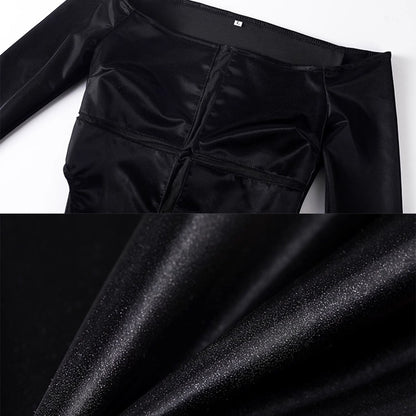 光沢感のあるPUレザーハイレグエロシスターコスプレ【得体社】