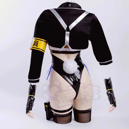 デリバリーバニーガールコスプレ エナメルハイレグレオタードバニー【歪萌舍】