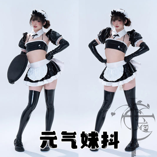 存在感を放つツヤめく元気なエナメルメイドコスチューム【十六夜工坊】