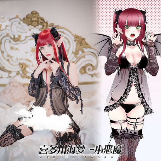 喜多川海夢 透け透け小悪魔ランジェリーコスプレ セクシーサキュバス 着せ恋コスプレ【歪萌舍】NO.044