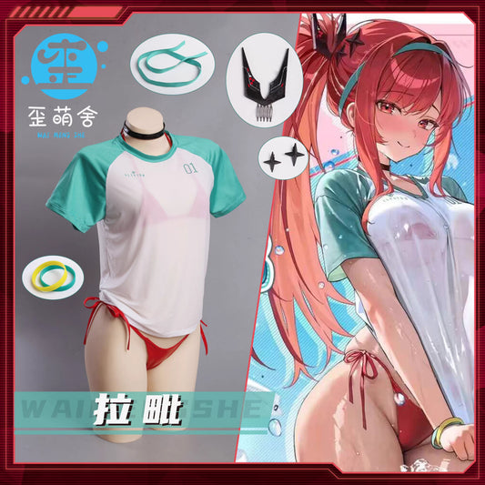 NIKKE ラピレッドフレーバー風水着ビキニとショートTコスプレセット【歪萌舍】