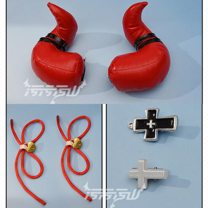 セクシーなサキュバス風エナメルレオタードコスプレセット【汚汚汚山】