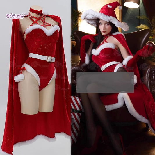 聖なる夜に魔法をかける上品なサンタガールコスプレセット クリスマス魔女コスチューム【Bbunny】