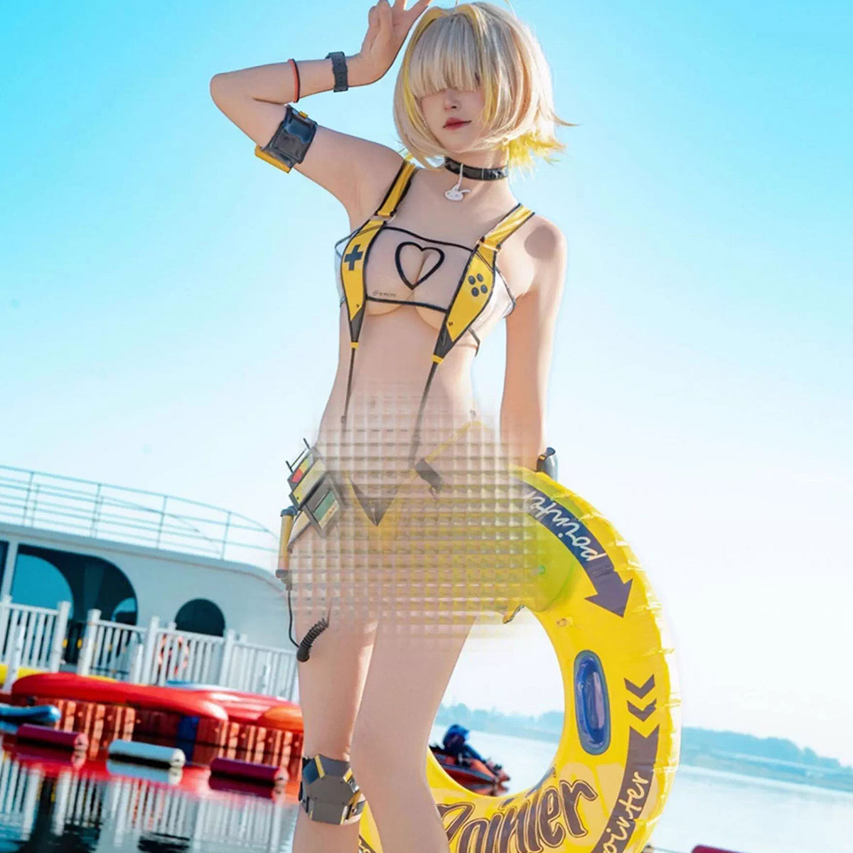 NIKKE ニケエレグ水着風セクシーエナメルレオタードコスプレ【歪萌舍】