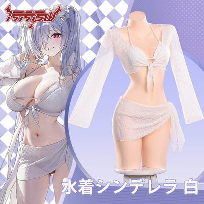 NIKKE シンデレラの可憐でセクシーな白水着コスチュームセット【汚汚汚山】