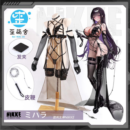 勝利の女神:NIKKE ミハラ風クリアエナメルワンピースコスプレ レオタードインナー【歪萌舍】