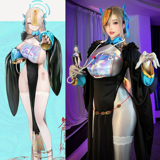 ブルーアーカイブ アスナ風セクシースリット中華風キョンシーコスプレ【火華家】