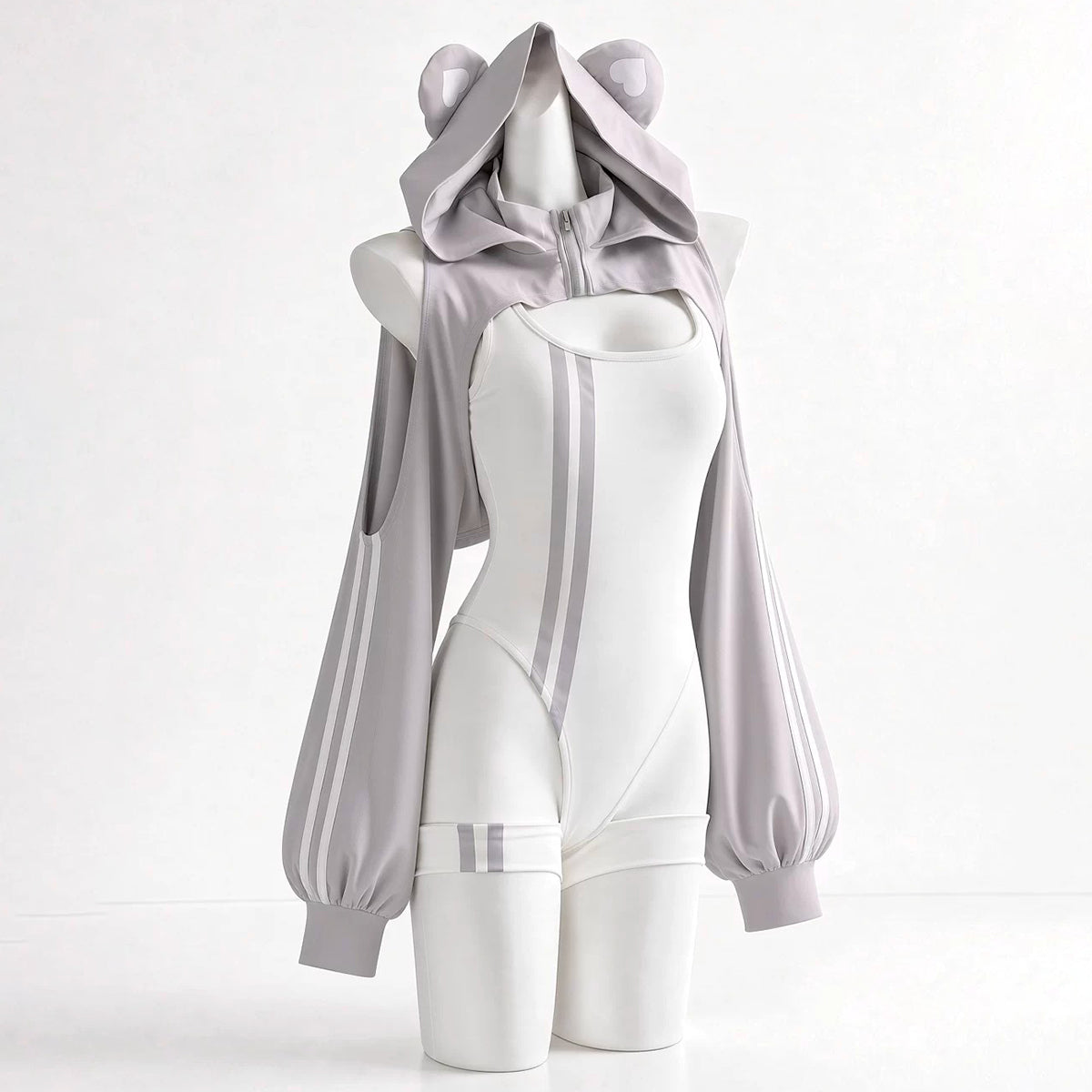 あざと可愛いベア風パーカー＆ハイレグ体操服コスプレ【火華家】