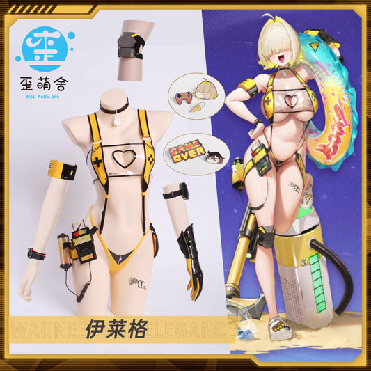 NIKKE ニケエレグ水着風セクシーエナメルレオタードコスプレ【歪萌舍】