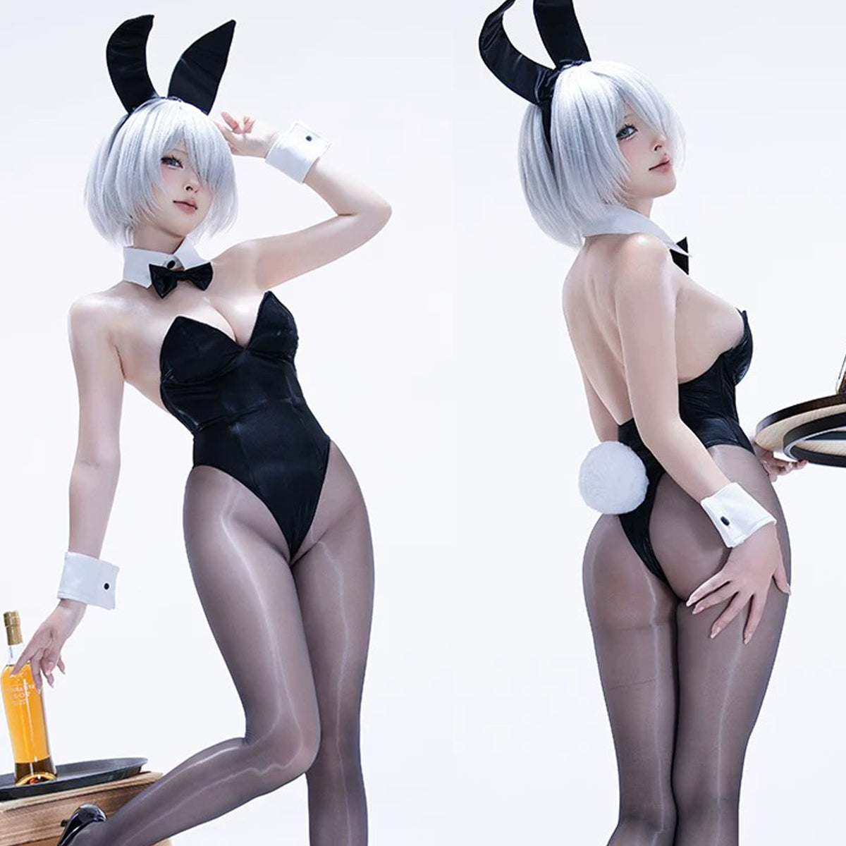洗練されたクラシックなハイレグバニーガールコスプレ豪華セット【得体社】