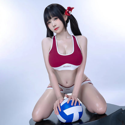 セクシーヘソ出しブルマコスプレ ソックス付き ワインレッド【得体社】