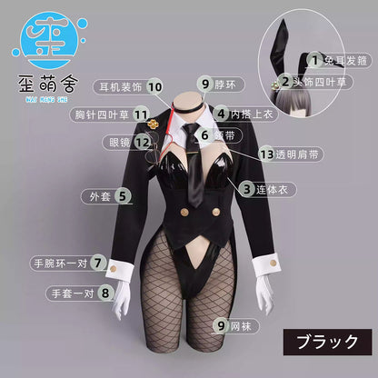 【予約】NIKKE エード セクシーエージェントバニーガールコスプレ13点セット テールジャケット ハイレグレオタード【歪萌舍】