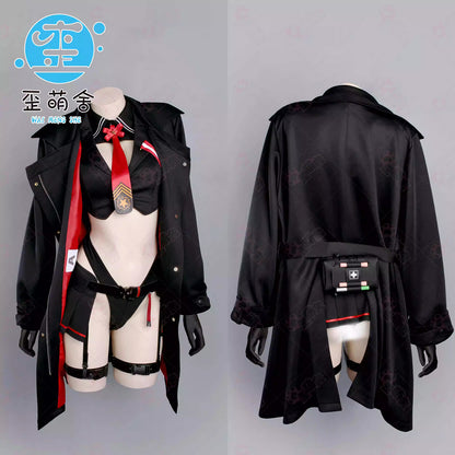 NIKKE エマ コスプレ 歪萌舎 戦闘服 フルセット タイトインナー 正面 重厚ジャケット 谷間強調 ニケ コスチューム