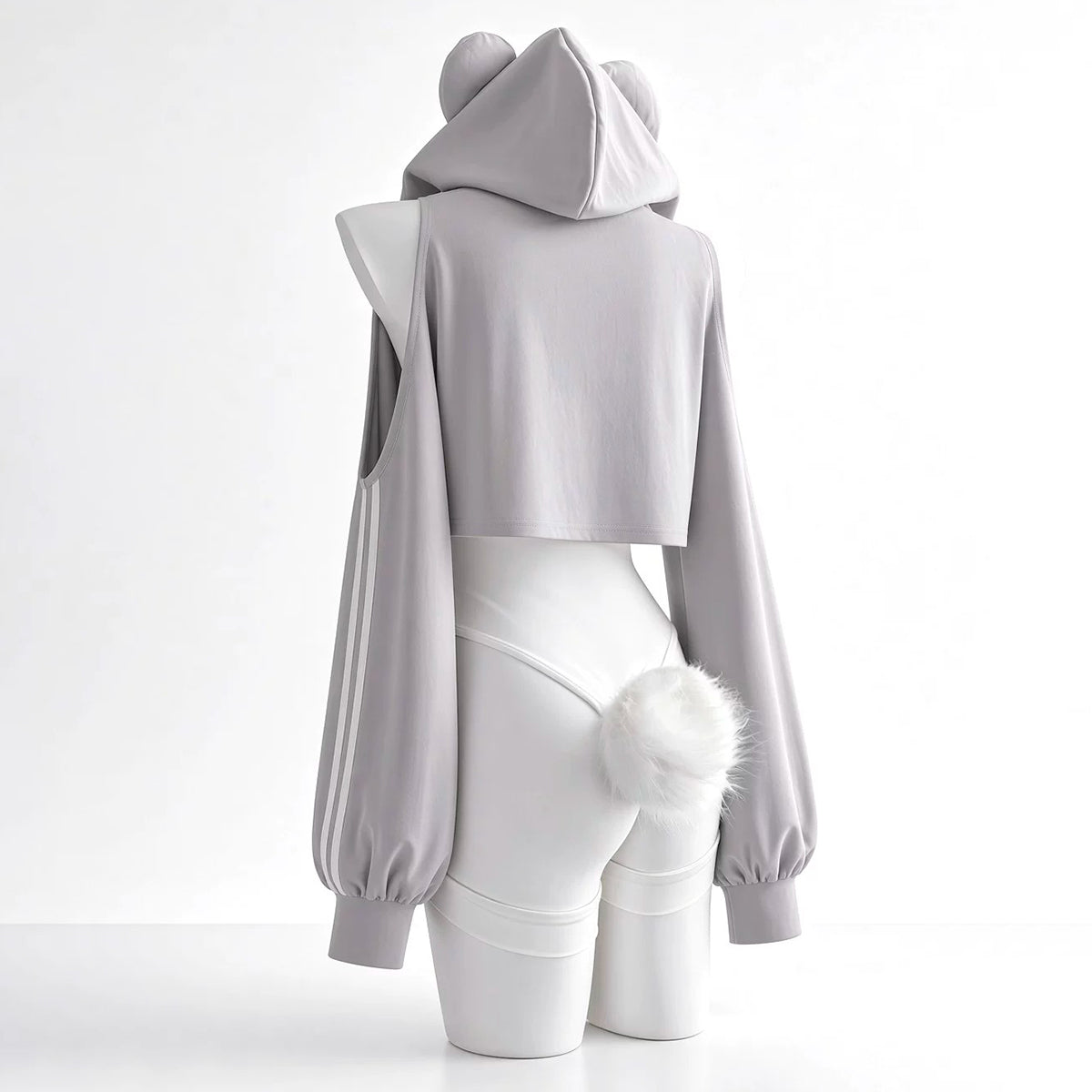 あざと可愛いベア風パーカー＆ハイレグ体操服コスプレ【火華家】