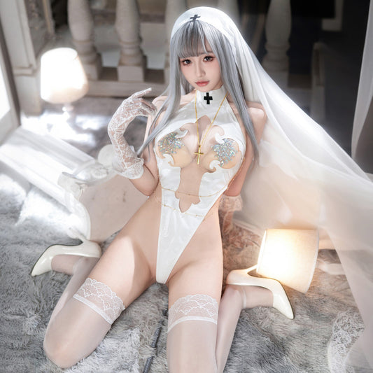 背徳的な純白シスター 神聖なるセクシーシスターコスプレ7点セット【FEE ET MOI】