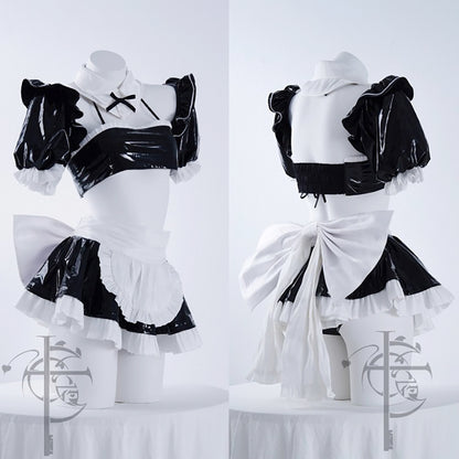 存在感を放つツヤめく元気なエナメルメイドコスチューム【十六夜工坊】