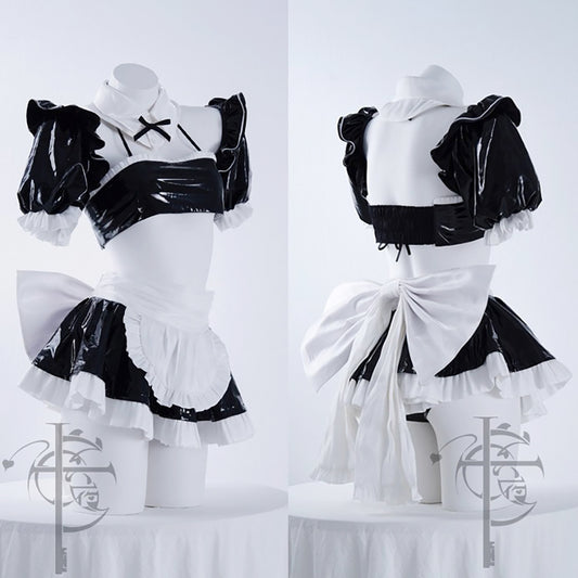 存在感を放つツヤめく元気なエナメルメイドコスチューム【十六夜工坊】