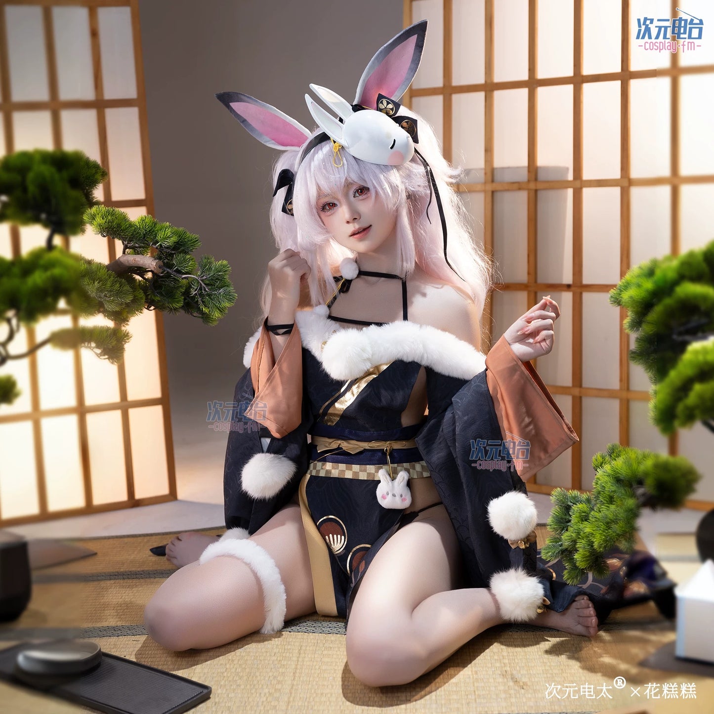 【アズレン】ラフィー ウサウサ城主 もふもふ無防備な和装コスプレ【COSPLAY-FM】