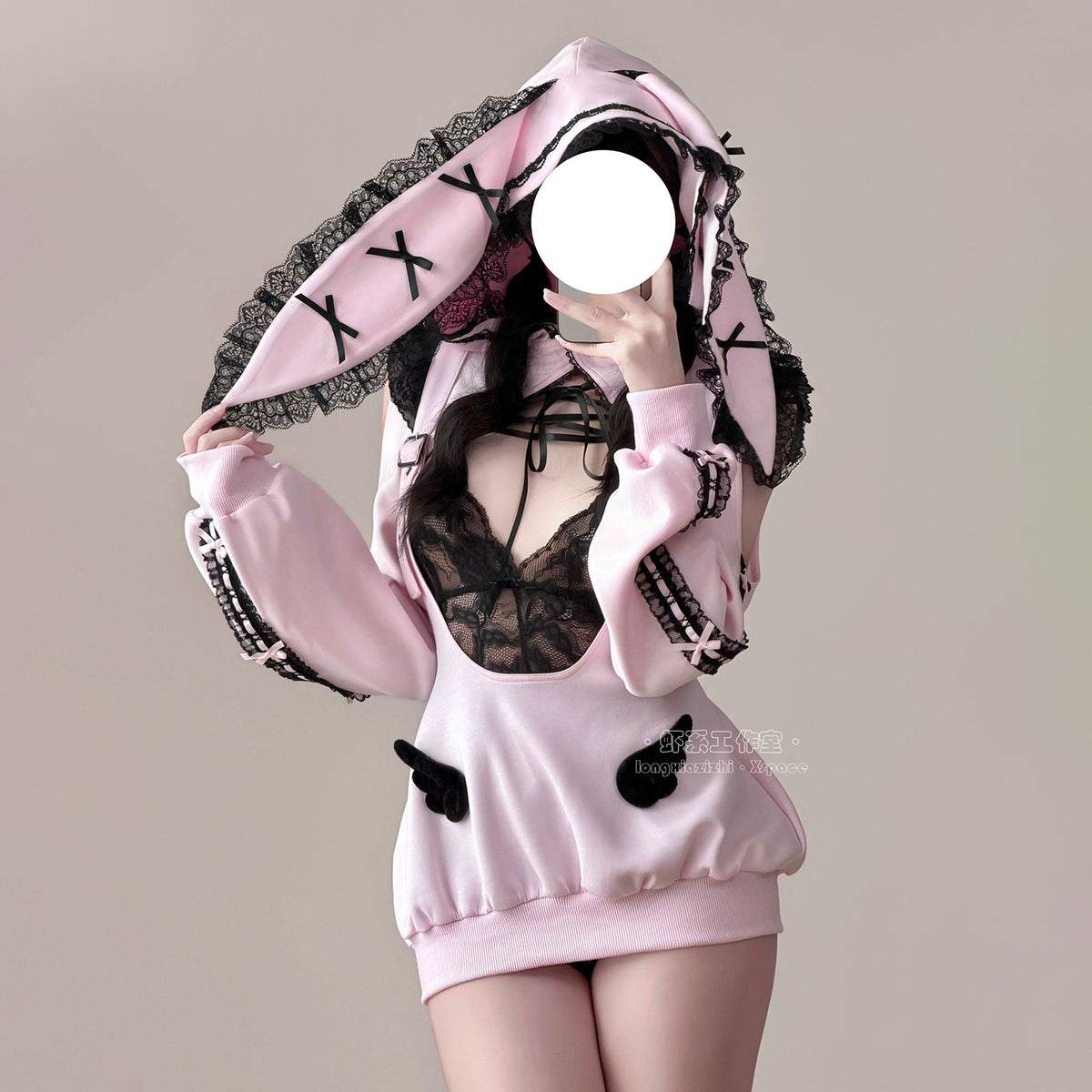 甘くて小悪魔なうさ耳ボレロ付きのサスペンダースカート豪華5点セット【エビスタジオ】