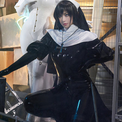 セクシー全身タイツエナメルシスターコスプレセット 黒【ChowbieｘCosplay-FM】