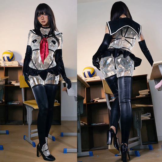 過激ハーネス＆超ミニフリルの背徳ダーク逆JKセーラーコスプレ【得体社】