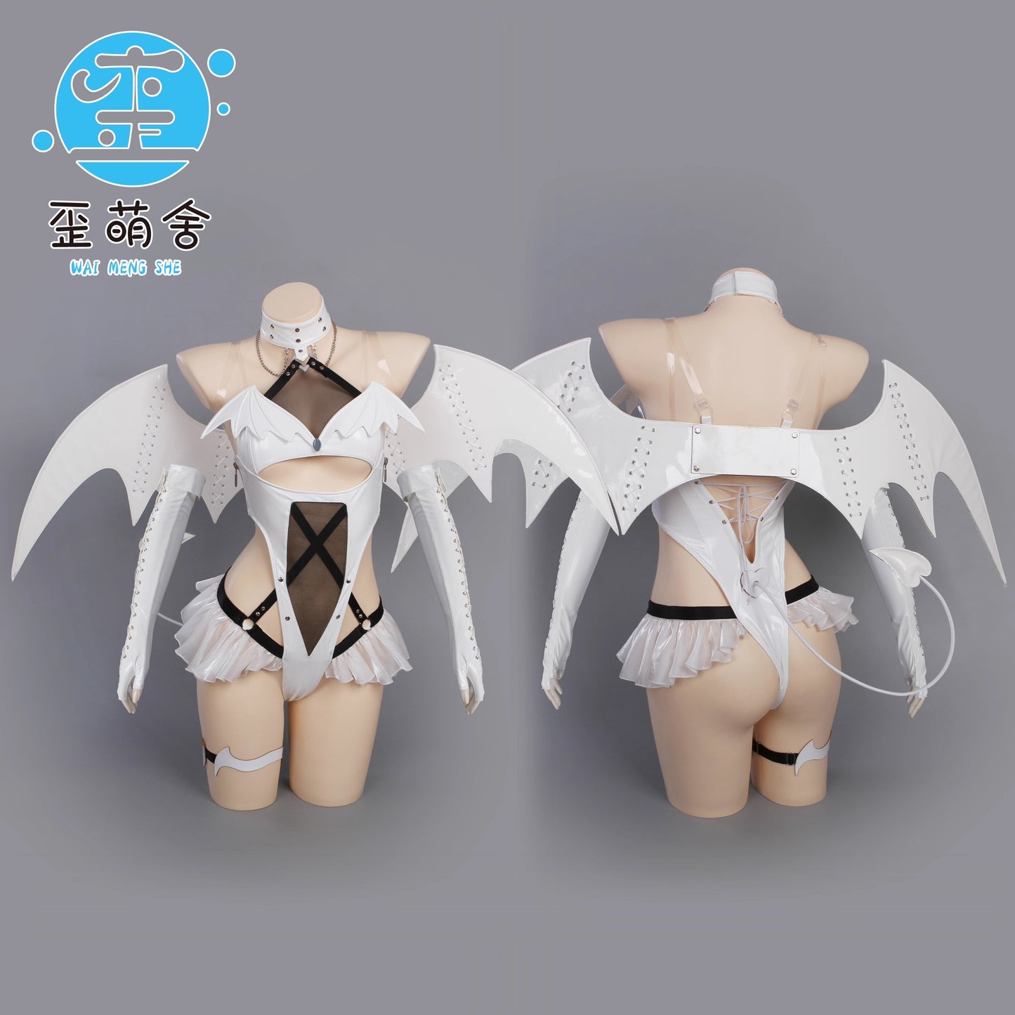 【予約】勝利の女神：NIKKE ニケ ブラン純白エナメルで魅せるセクシーハイレグ小悪魔コスプレ【歪萌舍】