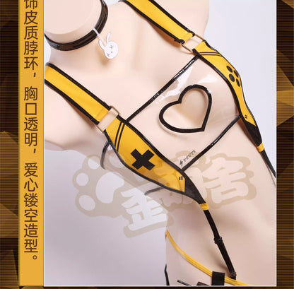 NIKKE ニケエレグ水着風セクシーエナメルレオタードコスプレ【歪萌舍】