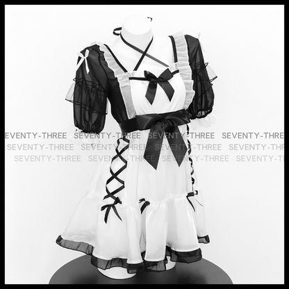 透け感のあるとびきりキュートなメイドコスプレ【SEVENTY-THREE】