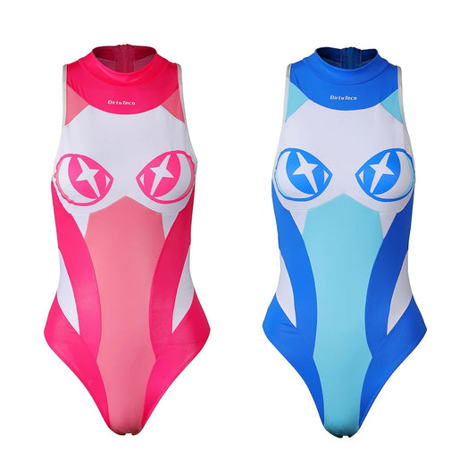 二次元の大眼プリント エロ可愛いハイレグ競泳水着コスプレ【得体社】