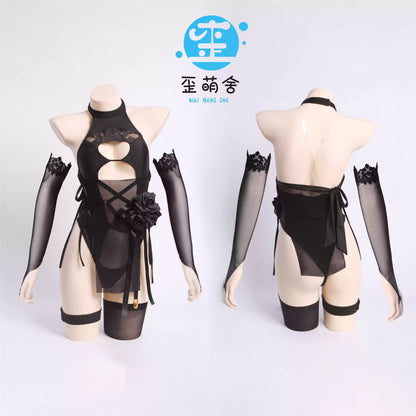 NIKKE バトル風2B透け透けセクシーハイレグ水着コスプレ【歪萌舍】