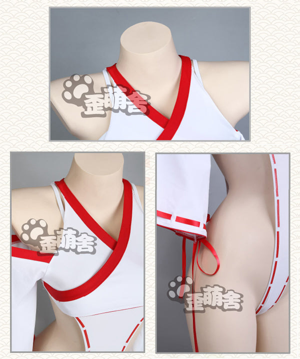 超ハイレグセクシー巫女風レオタードコスプレ5点セット【歪萌舍】