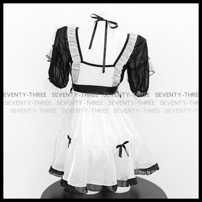透け感のあるとびきりキュートなメイドコスプレ【SEVENTY-THREE】