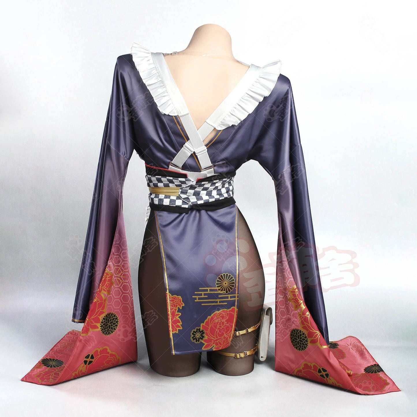 ブルアカ 調月リオ 和風メイド浴衣コスプレ マイクロビキニインナー付き【歪萌舍】