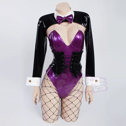 【予約】対魔忍 井河アサギバニーコスプレアサギエナメルパープルバニーガールコスプレ【歪萌舍】