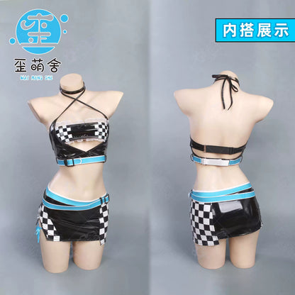 【予約早割】ブルアカ キサキ超ミニスカレースクイーンコスプレ豪華セット【歪萌舍】