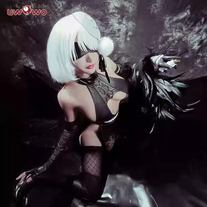 NieR:Automata 2B風セクシーエナメルチャイナドレスコスプレ ニーア オートマタヨルハ二号B型チャイナコス【Uwowo】