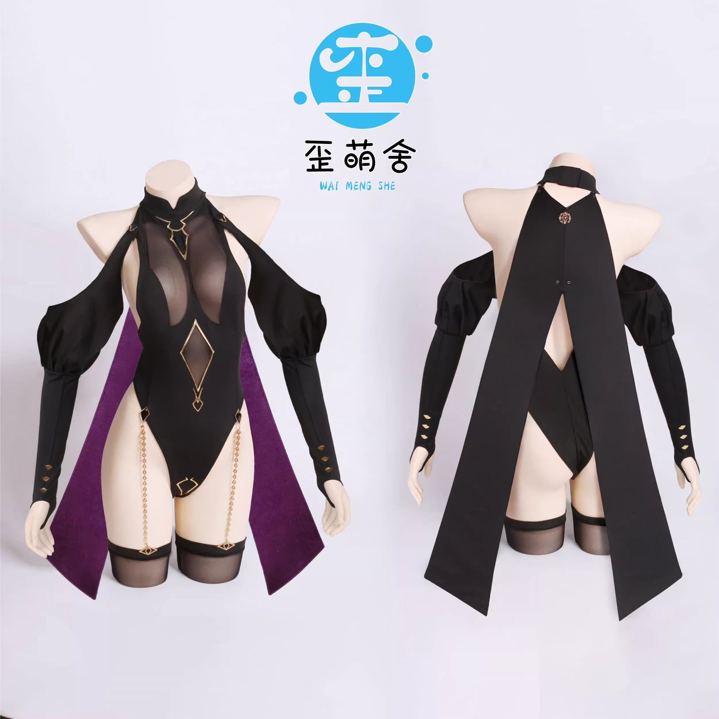 Chowbieデザイン 透け透け魔女ハイレグレオタードコスプレ セクシーハロウィン巫女風コスプレ【歪萌舍】
