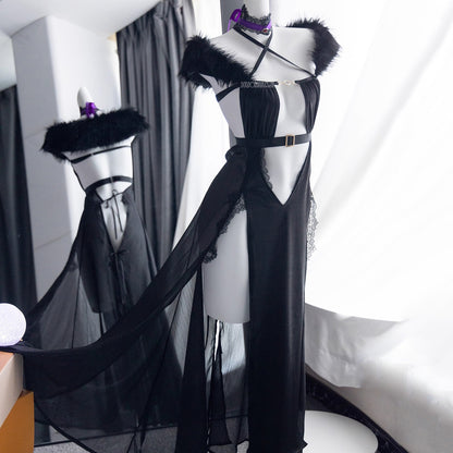 闇夜に咲く黒のセクシーでエッチな魔女ドレスコスプレ【火華家】