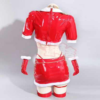 セクシーサンタ風エナメル婦人ポリスコスプレ7点セット クリスマス婦人警察【歪萌舍】