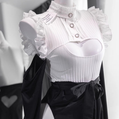 お尻ハート透け深めスリットセクシーシスターコスプレ 修道女風ワンピースコスプレ【火華家】