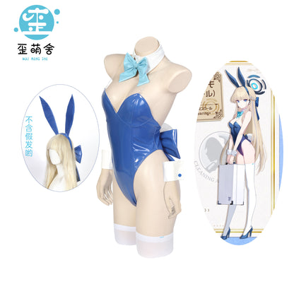 ブルーアーカイブ 飛鳥馬トキセクシーハイレグ紺色エナメルバニーガール【歪萌舍】